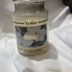 **RARE**Yankee Candle BLACK LABEL barely used MAGNOLIA Scented Candle - HTF!!